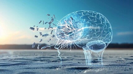 Illustration of a brain transitioning from chaos to clarity.