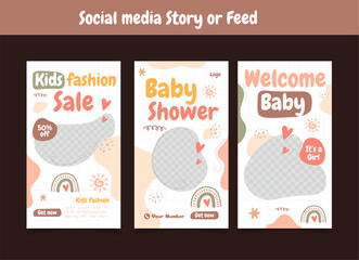 Baby shower social media post feed or story