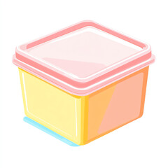 A vibrant, colorful storage container with a pink lid, perfect for organizing and preserving food items. Ideal for kitchens, meal prep, and food storage in a stylish way.
