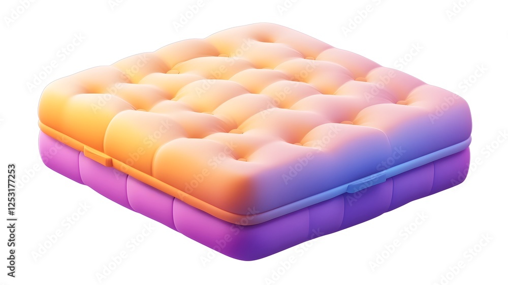 Poster Vibrant 3D Geometric Abstract Blocks in Gradient Color Design for Digital Art Background