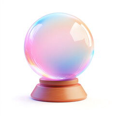 A mystical crystal ball reflecting vibrant colors, symbolizing fortune-telling and spiritual insight. Ideal for themes of divination, magic, and the unknown.