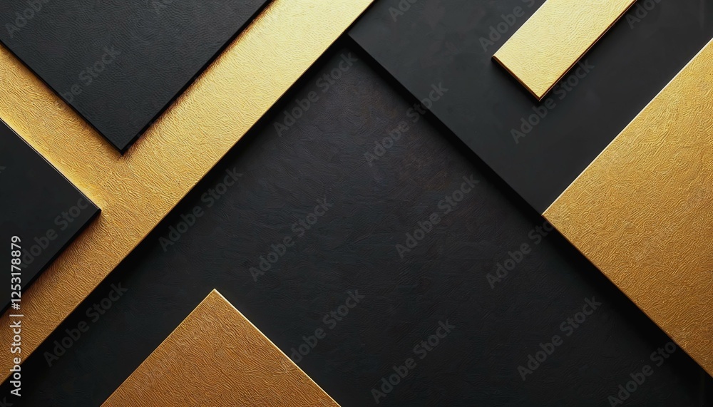 Aufkleber artistic geometric patterns in gold and black blending simplicity with visual impact