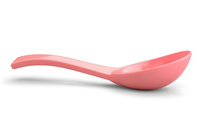 Vibrant Pink Minimalist Cooking Spoon On Plain Background