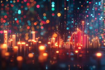 Fototapeta premium 3d render of business graph and chart