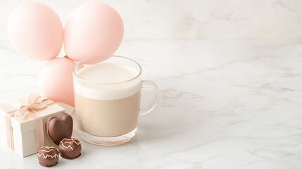 heart balloons hot coffee