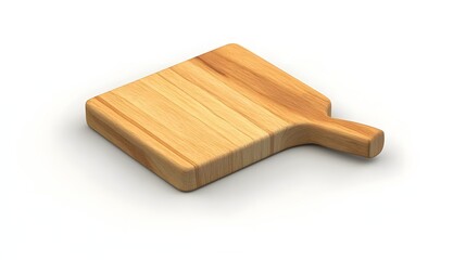 Wooden Cutting Board on Plain Background