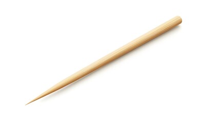 Wooden Pencil With Pointed Tip on White Background