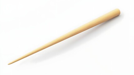 Wooden Pencil on White Background with Minimalist Design