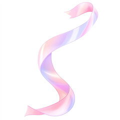 A soft, flowing ribbon in pastel pink and blue colors, perfect for design projects, invitations, or any creative use. This elegant shape adds a gentle touch to any artwork.