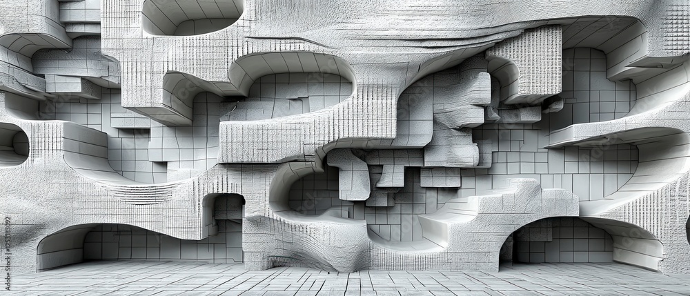 Poster abstract grey cubic architecture background