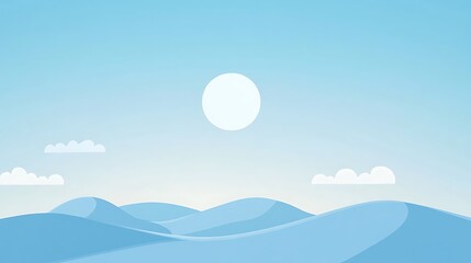 Serene Blue Hillscape Under a Bright Sun