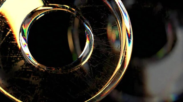 Abstract animation, minimalist background with color refraction effect, 4k seamless looped video, 3d render