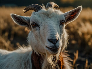 Fototapeta premium Goat standing in the field.