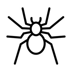 Obraz premium Spider icon in minimal outline style, vector illustration. Editable stroke.