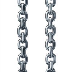 Obraz premium A detailed illustration of a steel chain, showcasing the strength and durability of metal links. Ideal for designs emphasizing connection, industrial themes, and strength.