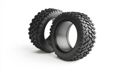 Obraz premium New car tires isolated against a white background