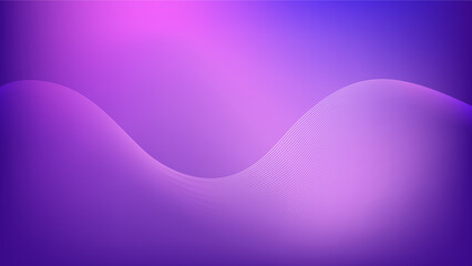 Abstract purple and blue gradient with disappearing line art wave background design