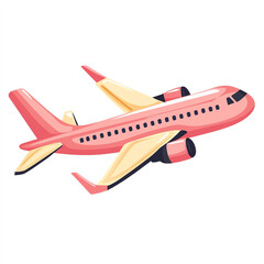 Naklejka premium A vibrant illustration of a flying airplane, showcasing its sleek design and colorful features. Perfect for travel-related content, aviation blogs, or educational materials.