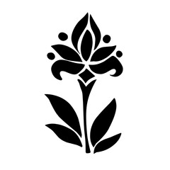 Silhouettes Flower icon set