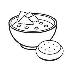 Cozy Coloring page, Line art, Bold and easy image, coloring sheet isolated vector illustration