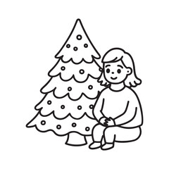 Cozy Coloring page, Line art, Bold and easy image, coloring sheet isolated vector illustration