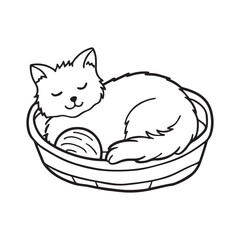 Cozy Coloring page, Line art, Bold and easy image, coloring sheet isolated vector illustration