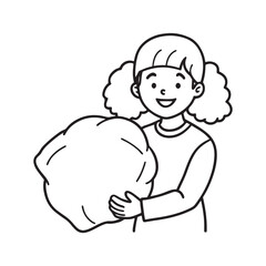 Cozy Coloring page, Line art, Bold and easy image, coloring sheet isolated vector illustration