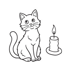 Obraz premium Cozy Coloring page, Line art, Bold and easy image, coloring sheet isolated vector illustration