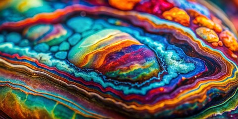 Vibrant Multicolored Stone Texture Background: Close-Up Macro Photography