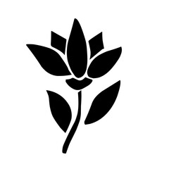 Silhouettes Flower icon set