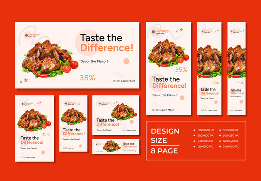 Tasty Food Banner Web Banner Set