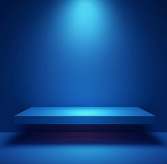 Obraz premium Simple blue gradient background, featuring smooth transitions between shades of blue, perfect for creating a calm, modern, and clean design aesthetic.