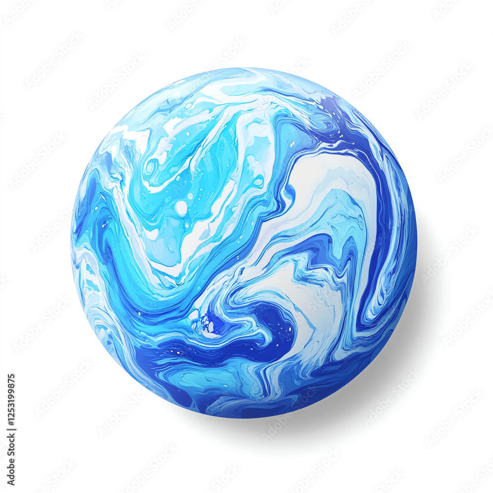 Aufkleber a vibrant abstract sphere featuring swirling patterns of blue and white. this artistic representatio