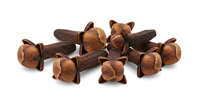 Pile of Aromatic Cloves Still Life on White Background