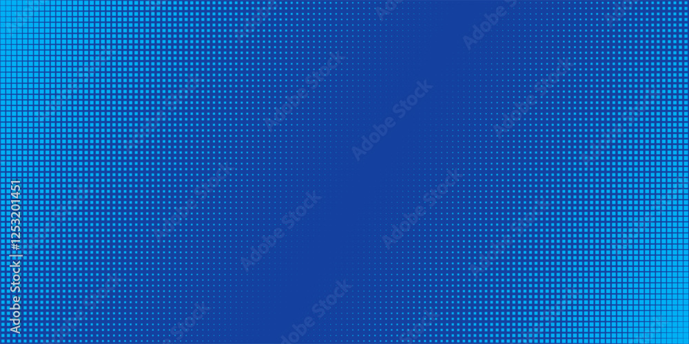 Poster blue pixel background. abstract digital pattern with square elements grid. futuristic dotted mesh wi