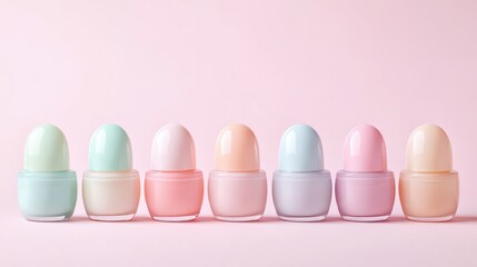 Colorful nail polish bottles,Creative flat lay of fashion bright nail polishes,Minimal style,Nude tones color,Beauty blogger concept,beauty,fashion,women essential beauty items,Copy space.