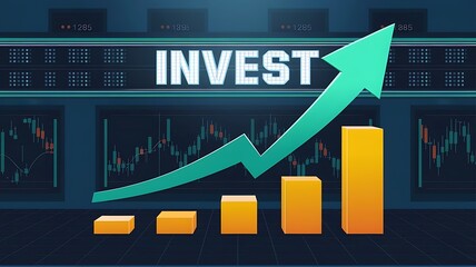Abstract Arrow Growth and Success Graph - Business Stock Market Sign Vector Illustrator