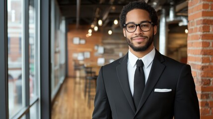 A man in a suit and tie stands in front of a window. He is smiling and looking directly at the camera