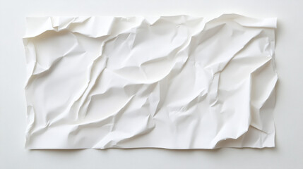 Obraz premium Crumpled white paper with creases and wrinkles, creating textured surface that adds depth and interest to any design project