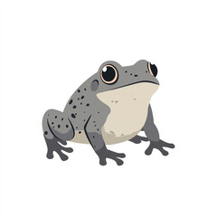 A cute, cartoon-style frog sits quietly, showcasing its unique spots and large eyes