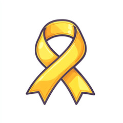 A vibrant yellow ribbon symbolizing hope, support, and awareness