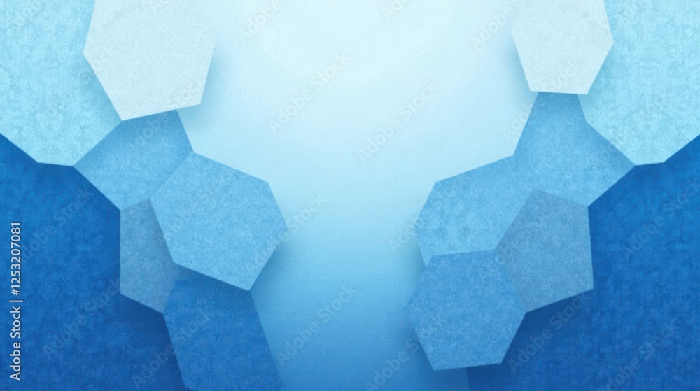 Aufkleber Abstract Blue Hexagon Pattern Background Design with Gradient Hues and Textured Surface