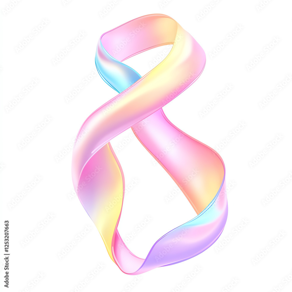 Poster a vibrant ribbon spirals gracefully in a mesmerizing swirl of pastel colors, creating an enchanting 