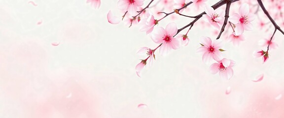 Fototapeta premium Cherry blossom background, Pink Wallpaper