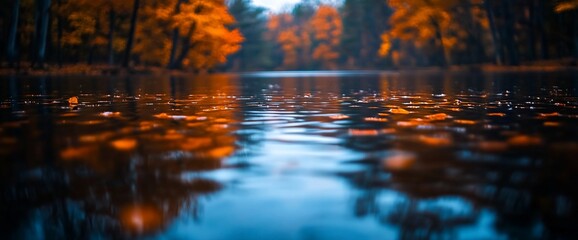 Autumn's embrace, Reflections of vibrant hues in the tranquil lake