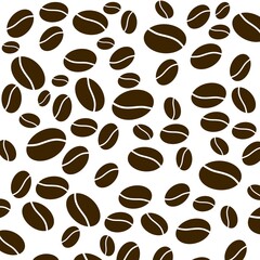 Obraz premium Illustration of the seamless pattern of chocolate coffee beans isolated on a white background.