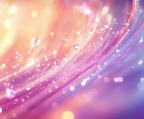 Fototapeta premium Colorful water wave with sparkling droplets at sunset