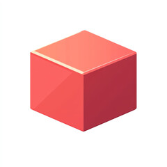 A vibrant red cube with a glossy finish, symbolizing creativity and modern design. Ideal for use in digital art, marketing materials, or as a contemporary icon.