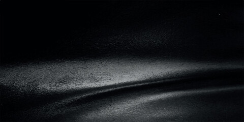 Texture of natural black leather with folds. Eco-friendly leatherette, artificial leather. Wallpaper, background, copy space