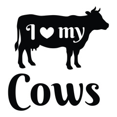 Cows Silhouette, Cows Vector Silhouette, Cows cartoon Silhouette, Cows illustration, Cows icon Silhouette, Cows Silhouette illustration
